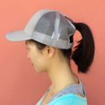 thumbnail image 3 of Women Adjustable Ponytail Baseball Cap Girl Snapback Outdoor Caps Female Summer Hats Mesh Net Trucker Hat, 3 of 7