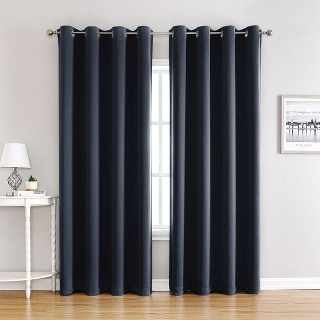 kurtrusly 2 Pcs Rideaux Occultants pour Foncé et Confortable dans n'Importe Quelle Pièce Couleurs Simples et Pures Bleu Foncé 132*160