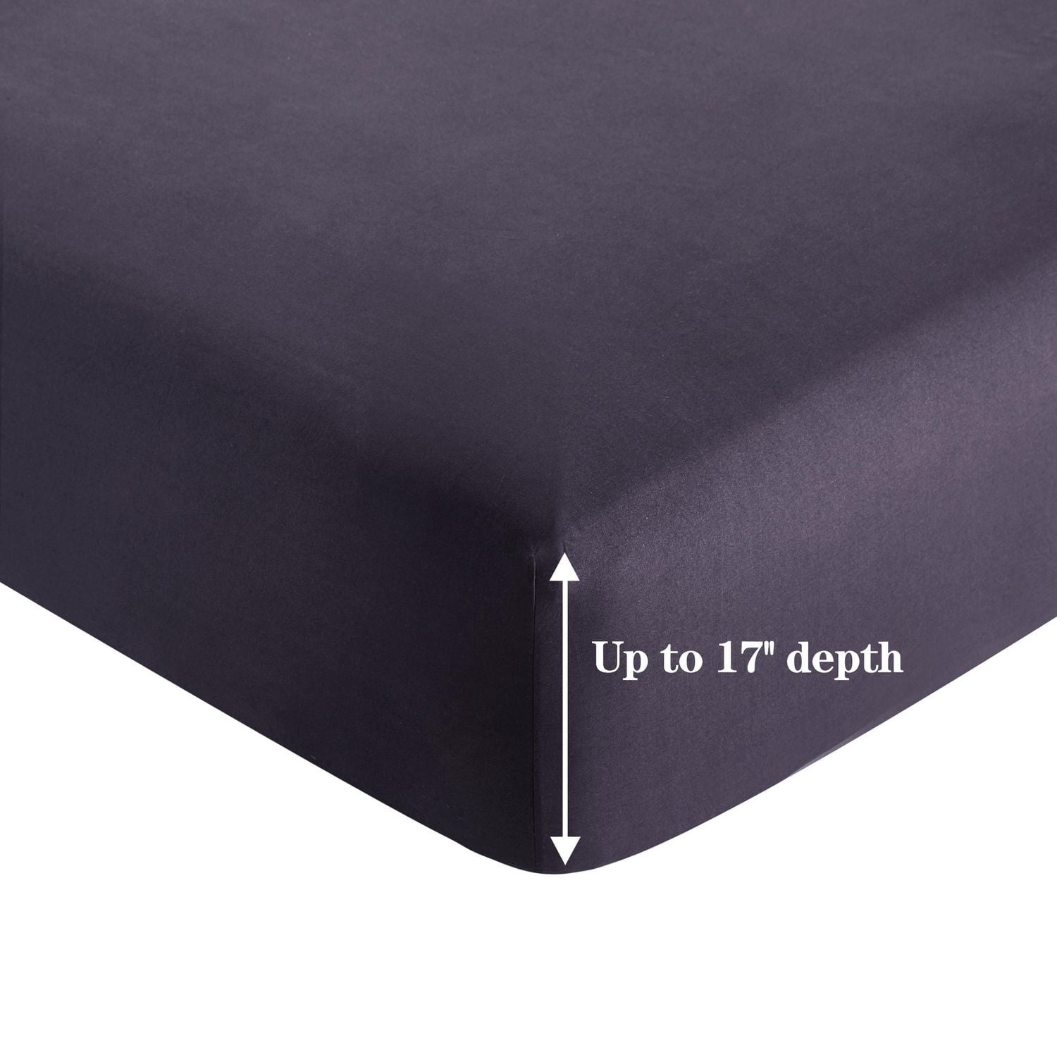 Drap-housse en bambou massif, ultra doux et soyeux, couleur aubergine, pour toutes les saisons