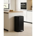 thumbnail image 4 of 30L Black Stainless Steel Step Trash Can – Rectangular Waste Bin with Soft-Close Lid, Removable Inner Bucket and Fingerprint-Resistant Finish for Kitchen, Office and Bathroom – 35 × 29 × 61.5 cm, 4 of 8