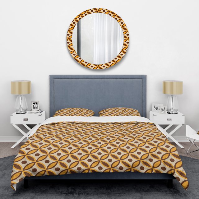 Designart « Design Ornemental Rétro V » Ensemble de Housse de Couette Mi-Siècle