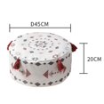 thumbnail image 3 of Housse de Pouf Ottoman Non Rempli DIY Repose-Pieds Housse de Repose-Pieds avec Pompon Pouf pour b-Rouge, 3 of 4
