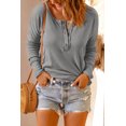 thumbnail image 4 of Haut Henley en Tricot Gaufré Gris pour Femmes, 4 of 18