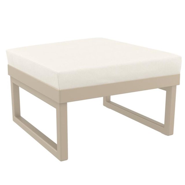Compamia Ottoman Mykonos Taupe avec Tissu Acrylique Coussin Naturel