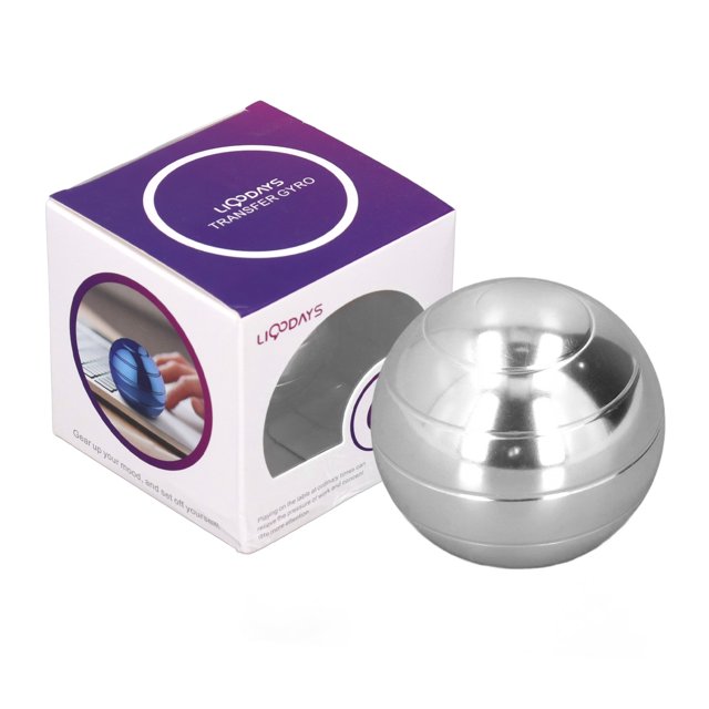 Rotating Gyroscope Ball, Decompression Gyroscope Ball Relieve Anxiety For Office Silver