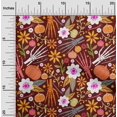 thumbnail image 1 of oneOone Viscose Chiffon Maroon Fabric Skull Fabric For Sewing Printed Craft Fabric By The Yard 42 Inch Wide, 1 of 4