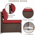thumbnail image 3 of Kullavik Patio 6-Piece Steel Outdoor Wicker Sectional Sets with Cushions,Red, 3 of 5