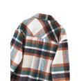 thumbnail image 4 of Kmbangi Women Plaid Print Coat, Long Sleeve Button-down Collar Jacket, 4 of 9