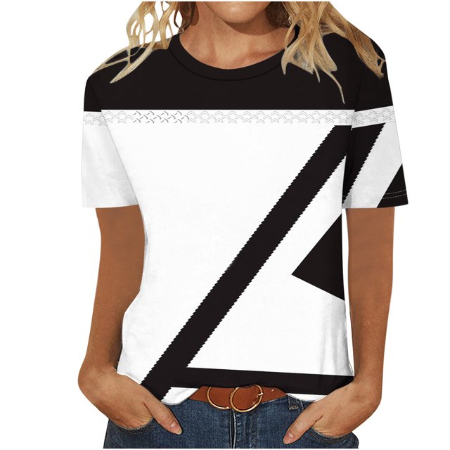 Birdeem T-Shirts à Imprimé Mode pour Femmes Manches Courtes Blouse Ample Col Rond T-Shirt Hauts