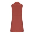 thumbnail image 4 of QIPOPIQ Gilet Long Sans Manches à Col pour Femmes, Cardigans à devant Ouvert, Vestes Blazer Longues, Vêtements d'Extérieur avec Poche, Liquidation, 4 of 8