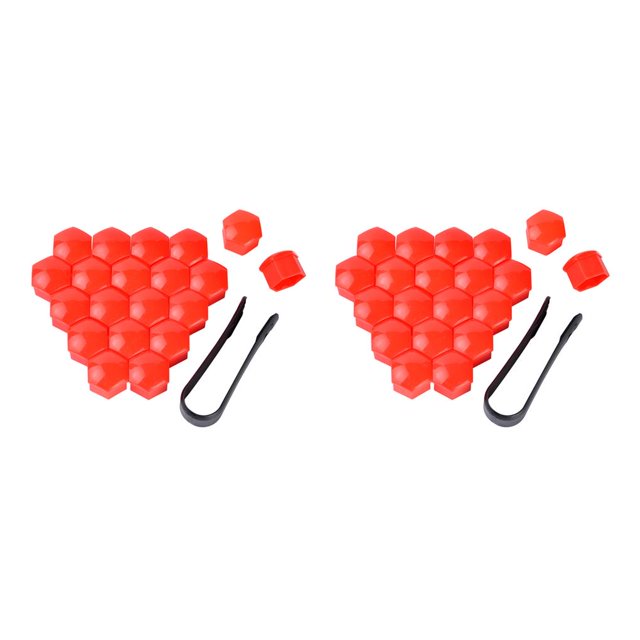 Maytalsory 20 Pieces Car Wheel Nut Caps Auto Hub Screw Cover Replacement Dust-proof Red 19mm 2Set