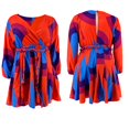 thumbnail image 4 of Fridja Womens Print V-Cou Tissé Robe de Banquet avec Ceinture Grande Taille, 4 of 5