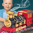 thumbnail image 3 of PVCS Toy Train Set With Lights And Sounds Steam Smoke Christmas Train Set Railway Tracks Battery Operated Toys Gift For Kid Gift for Kids, 3 of 9