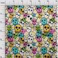 thumbnail image 2 of oneOone Velvet White Fabric Skull Craft Project Decor Fabric Printed By The Yards 58 Inches Wide, 2 of 5