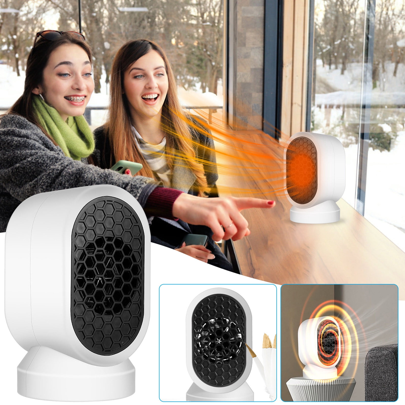 Portable Heater for Indoor Use, Quiet Personal Heater for Bedroom Office Desk, Small Space Heater with Overheat Protection, Compact Mini Heater for Home Workspace Targeted Warmth