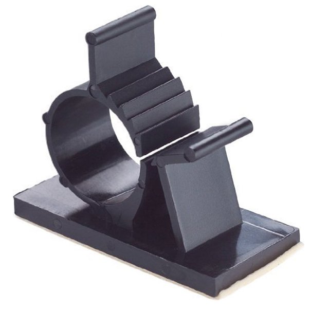EeaseCA 100pcs Plastic Clips Black Adhesive Backed Wire Adjustable Cable Clips Adhesive Cable Management Clips Adjustable Clamp