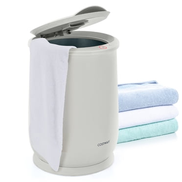 Costway Chauffe-Serviettes de Salle de Bain 21 L Seau Spa Chauffe-Serviettes Arrêt Automatique Gris