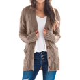 thumbnail image 5 of Women Winter Sweater Cardigan Long Sleeve Open Front Button Down Knitwear Coat With Pocket, 5 of 5