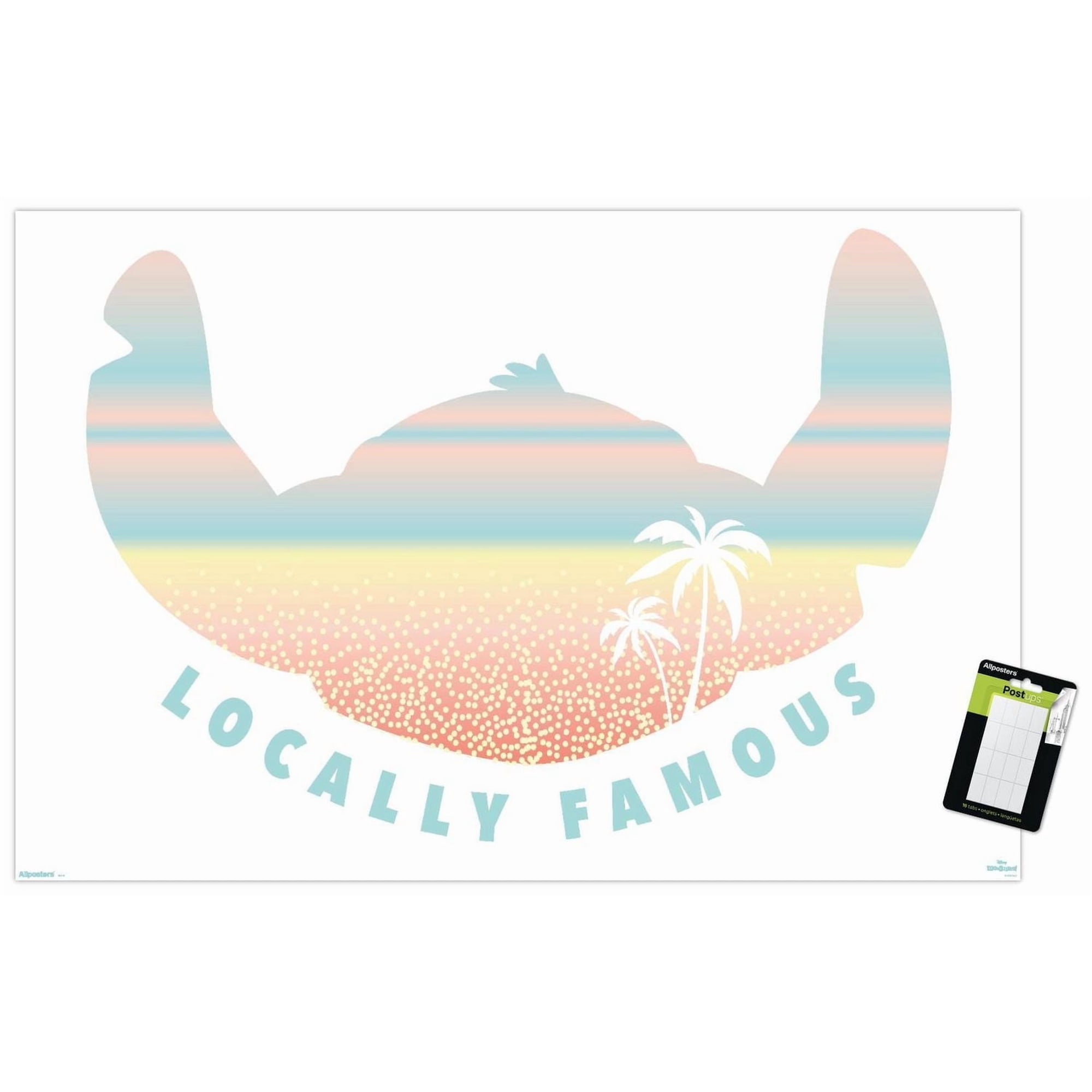 Trends International Disney Lilo And Stitch: Beach Vibes - Locally Famous Wall Poster, 14.725" X 22.375" Framed 22 In X 34 In