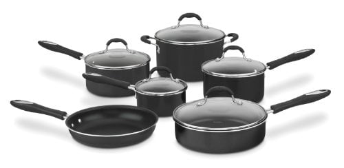 Cuisinart 55-11BK Advantage Nonstick 11-Piece Cookware Set, Black