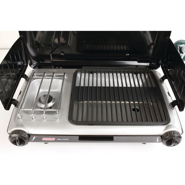 Coleman Tabletop 2 in 1 Camping Grill/Stove, 2 Adjustable Burners