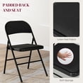 thumbnail image 4 of HOMCOM Chaises Pliantes en Métal avec Coussin en Lin Chaises Pliables Noir, 4 of 9