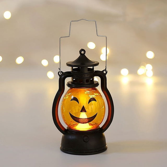 QualitChoice Pumpkin Skull LED Pony Lantern Halloween Decoration Prop Creative Holiday Bar Party Light LED Oil Lamp Prop Dropshipping No.03 1Set