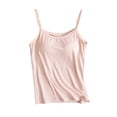 thumbnail image 1 of HAiming Women's Camisole Tank Top Undershirt Built-In Bra Spaghetti Strap Solid Round Neck Basic Tops 2025 Clothes, 1 of 6