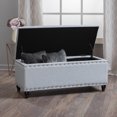 thumbnail image 2 of Aurla Contemporary Fabric Storage Ottoman, Light Gray, 2 of 9
