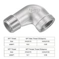 thumbnail image 4 of Unique Bargains Raccord de Tuyau Coudé à Filetage Mâle vers Femelle 3/8 NPT en Acier Inoxydable 304, 4 of 5