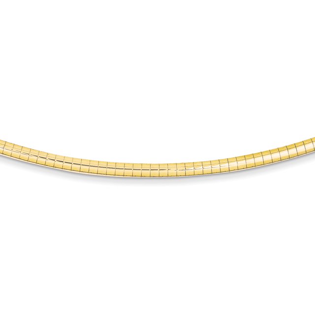 Collier Omega 14k 3mm (Poids : 18.57 Grammes, Longueur : 18 Pouces)