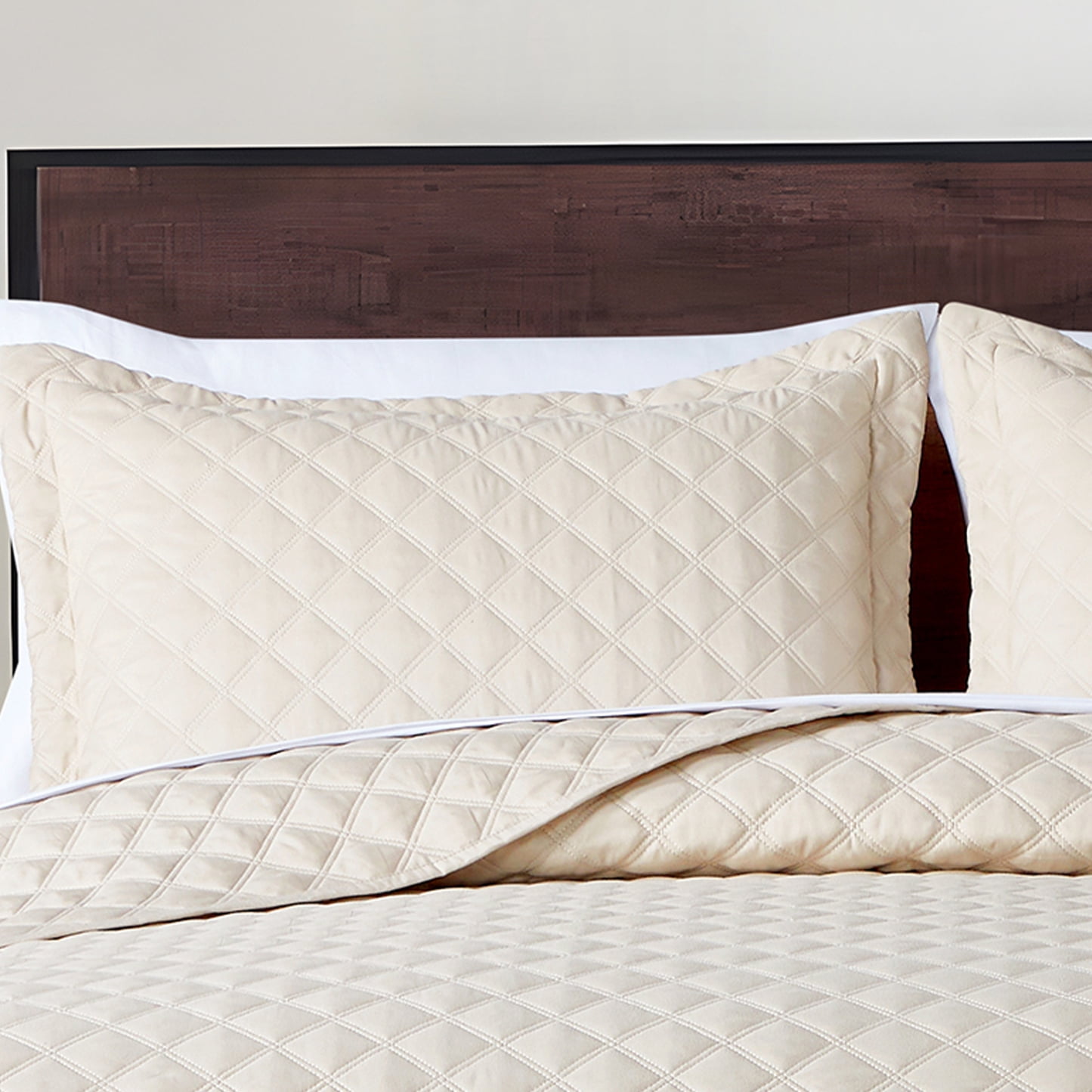 Mainstays Ensemble courtepointe et drap-housse légers tout-en-un - 7pièces, Tres Grand Lit, Beige