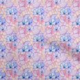 thumbnail image 1 of oneOone Rayon Medium Blue Fabric Leaves & Clover Sewing Craft Projects Fabric Prints By Yard 56 Inch Wide, 1 of 5