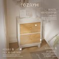 thumbnail image 2 of COZAYH 2-Drawer Farmhouse Bedroom Nightstand w/ Rustic Wood Ring Pattern, White, 2 of 11