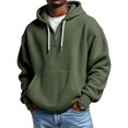 thumbnail image 2 of Yuyuzo Mens Hoodies Quarter Zip Drawstring Long Sleeve Shirts Casual Textured Loose Sweatshirts Pullover with Pockets, 2 of 5