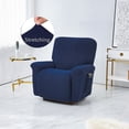 thumbnail image 4 of Stretch Recliner Chair Slipcover Elastic Full Coverage Solid Color Sofa Cover Replacement for LAZBOY, Navy Blue, 4 of 8