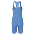 thumbnail image 4 of asjyhkr Womens Workout Seamelss Jumpsuit Yoga Ribbed Bodycon One Piece Square Neck Tank Top Romper, 4 of 8