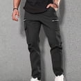 thumbnail image 1 of LSLJS Men Casual Multiple Pockets Outdoor Straight Type Fitness Pants Cargo Pants Trousers, 1 of 6