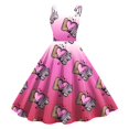 thumbnail image 1 of WILLBEST Dressing Laitier Femme Saint-Valentin Sans Manches Longueur Genou Rétro Ligne A Évasée S Formel Bal Fête Dress, 1 of 2