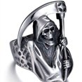 thumbnail image 3 of EeaseCA 1PC Alloy Ring Reaper Scythe Ring Fierce Skull Ring Personalized Retro Ring, 3 of 8