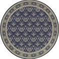 thumbnail image 1 of homeroots Décoration Intérieure 388745 Tapis Rond 8 Pieds Marine et Gris Floral, 1 of 1