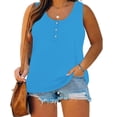 thumbnail image 2 of Timegard Tank Tops for Women Plus Size Round Neck Button Sleeveless Comfy Casual Loose Tops Basic Tee, 2 of 6