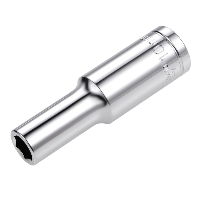 Unique Bargains 1/2-Inch Drive 6 Point Deep Sockets 10mm Metric Cr-V Steel