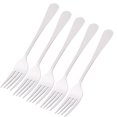 thumbnail image 1 of Unique Bargains Home Kitchen Gadget Stainless Steel Tableware Dinner Forks Silver Tone 5pcs, 1 of 3