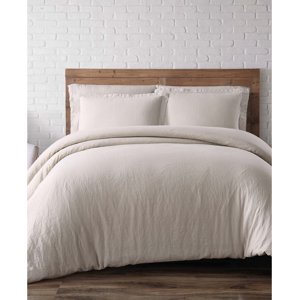 Brooklyn Loom 3-Piece Natural Flax Linen Duvet Set, Refresh Your Bedroom, Full/Queen, Natural