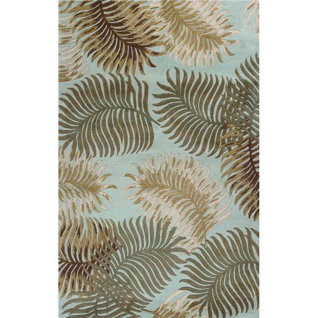 HomeRoots 353964 30 x 50 in. Wool Aqua Area Rug