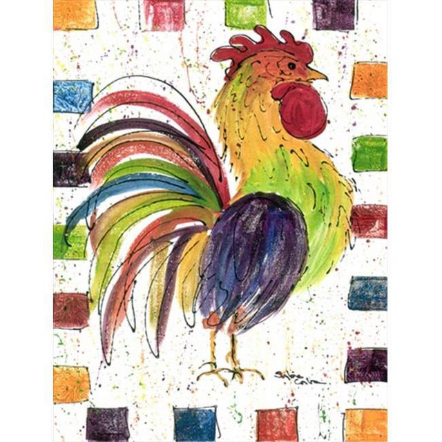 Carolines Treasures 8071CHF Coq Drapeau Toile Maison Taille