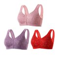 thumbnail image 1 of AherBiu 3pc Plus Size Bras for Women Front Closure Full Coverage Comfort Bralettes Push up Wireless Lingerie, 1 of 7