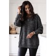 thumbnail image 3 of FOLUNSI Sparkling Black Glitter Sweater - Elegant, Versatile Fit, 3 of 8