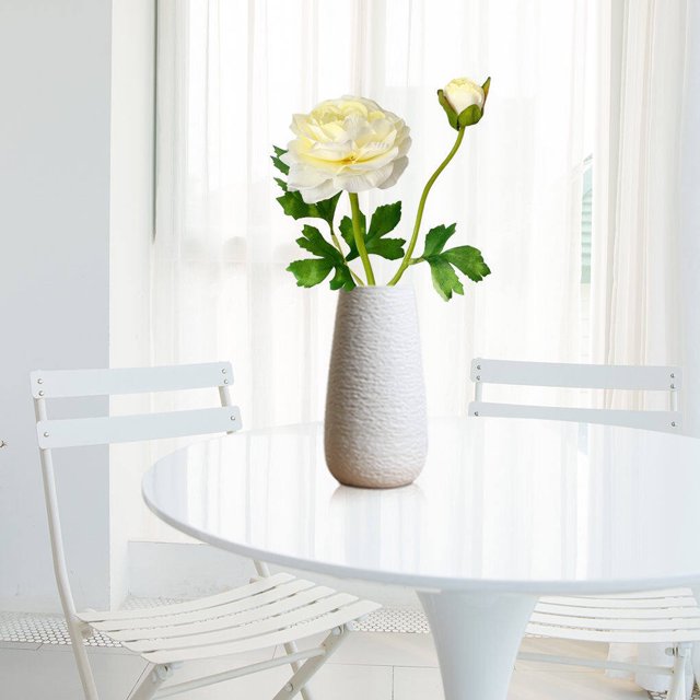Baohd 2-head Artificial Camellia Bouquet Simulation Flower Table Centerpiece artificial Floral Decor, Creamy White